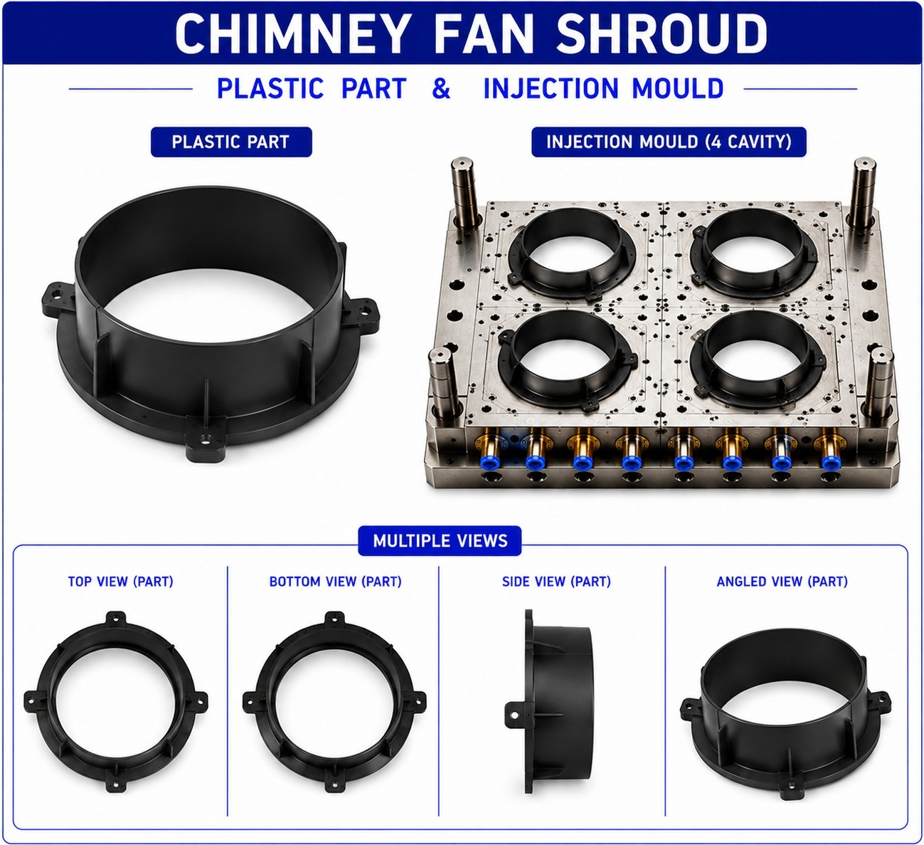 Chimney Plastic Fan Shroud Mould and Moulding Service